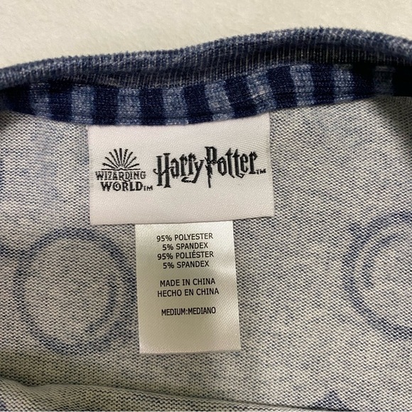 Harry Potter Pajama Set Sz Medium Top Bottoms Blue Always Sleepwear Comfy Cozy - Picture 5 of 11